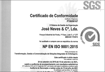 jose neves embalagens certificacion iso9001